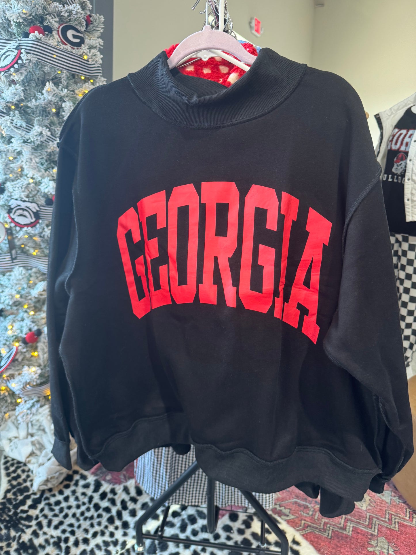 Black reversible mock neck Georgia