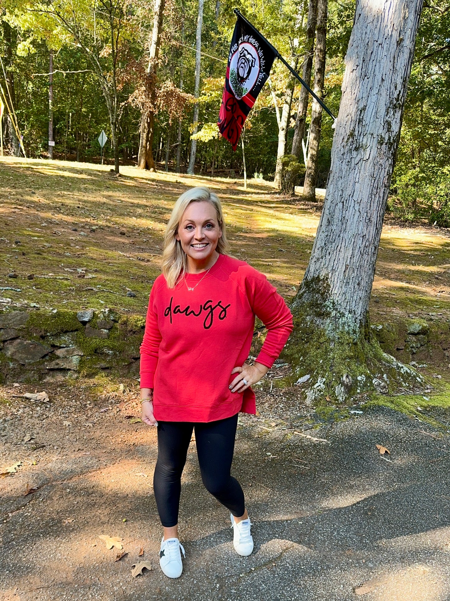 Boutique longer sweatshirt red dawgs UGA fall collection