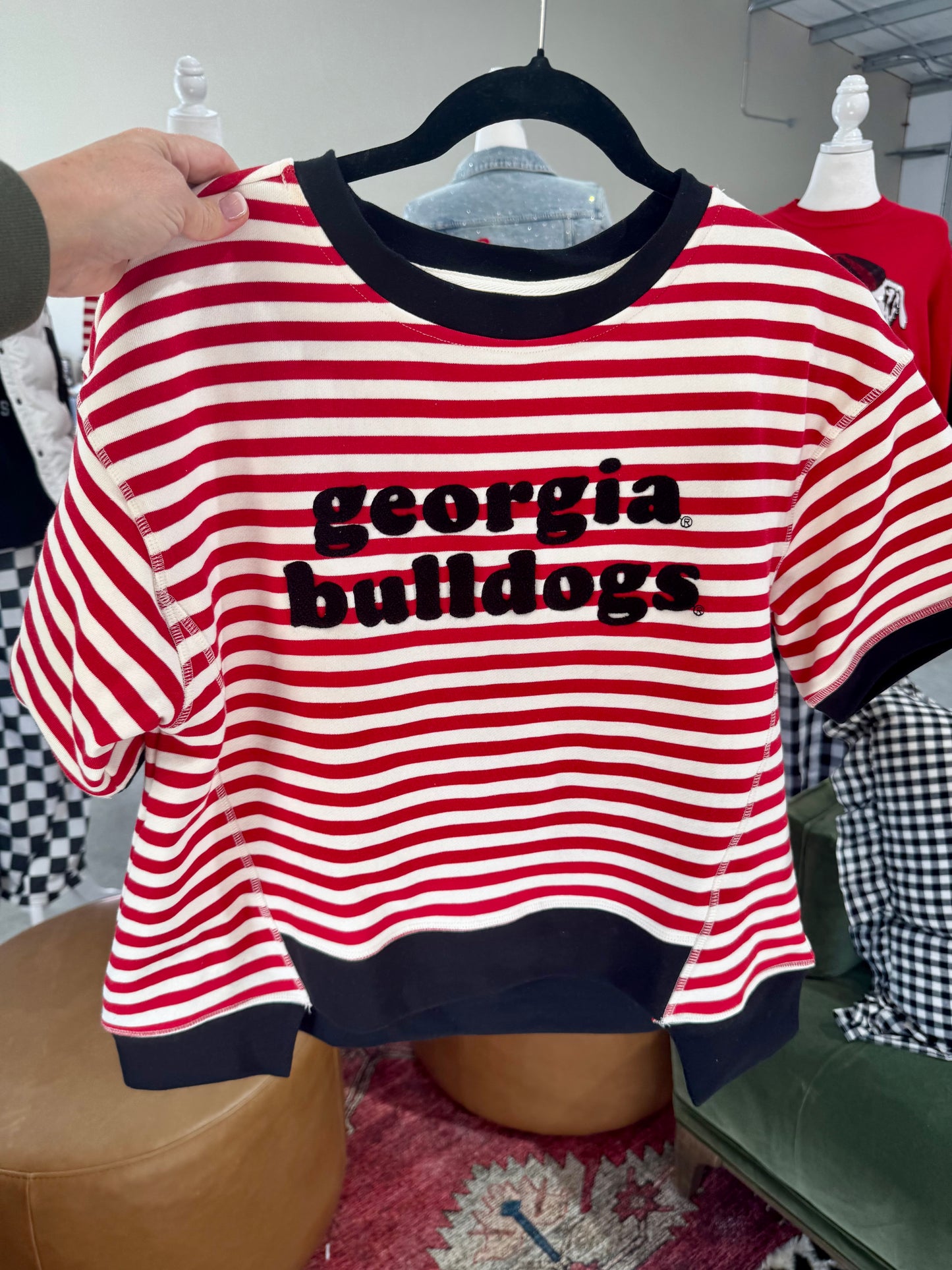 Stripe chenille boxy top licensed