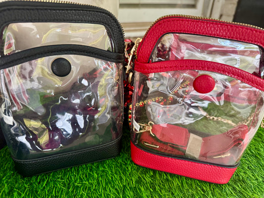 Clear purse red or black