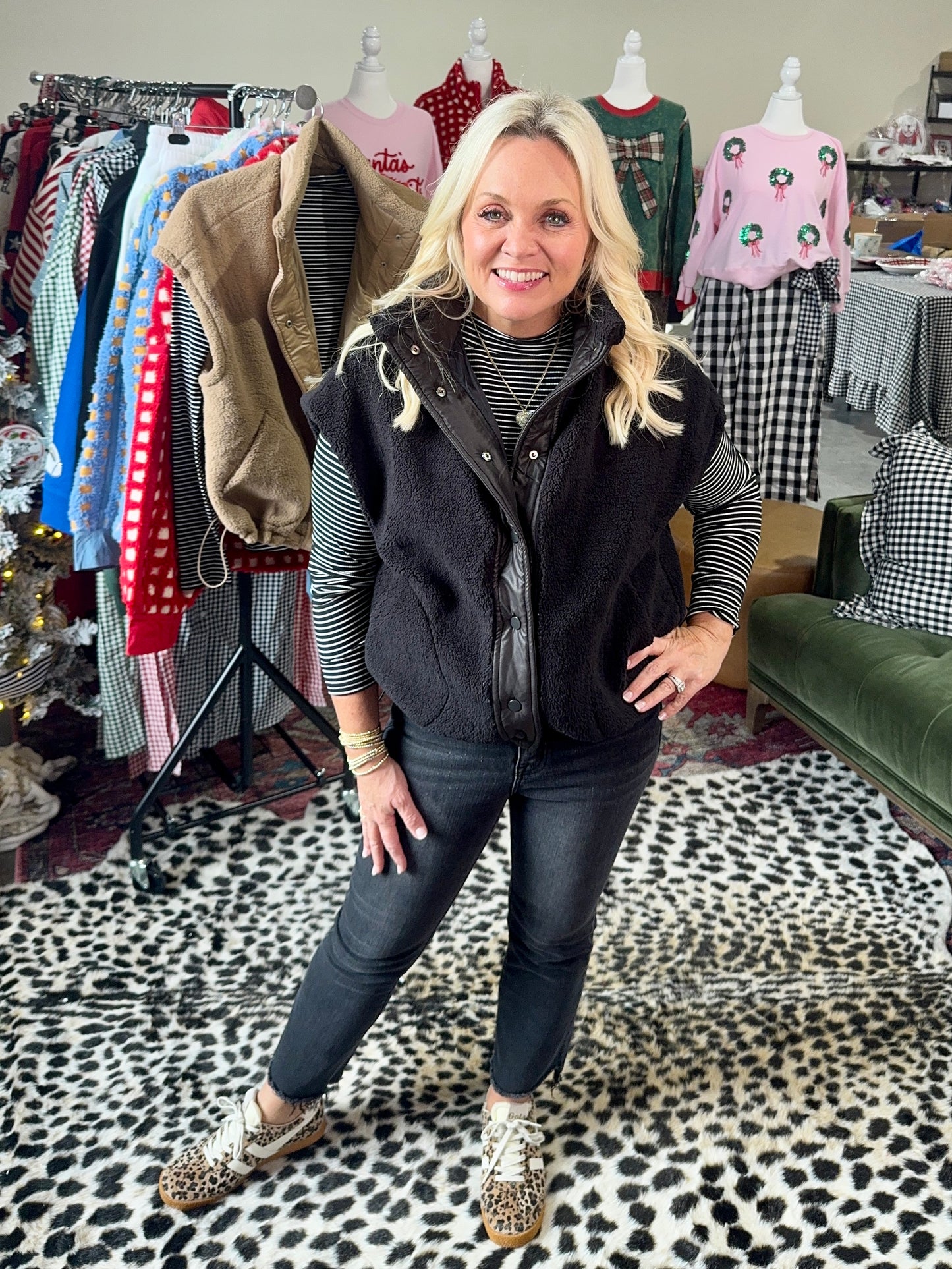 Sherpa oversized vest black