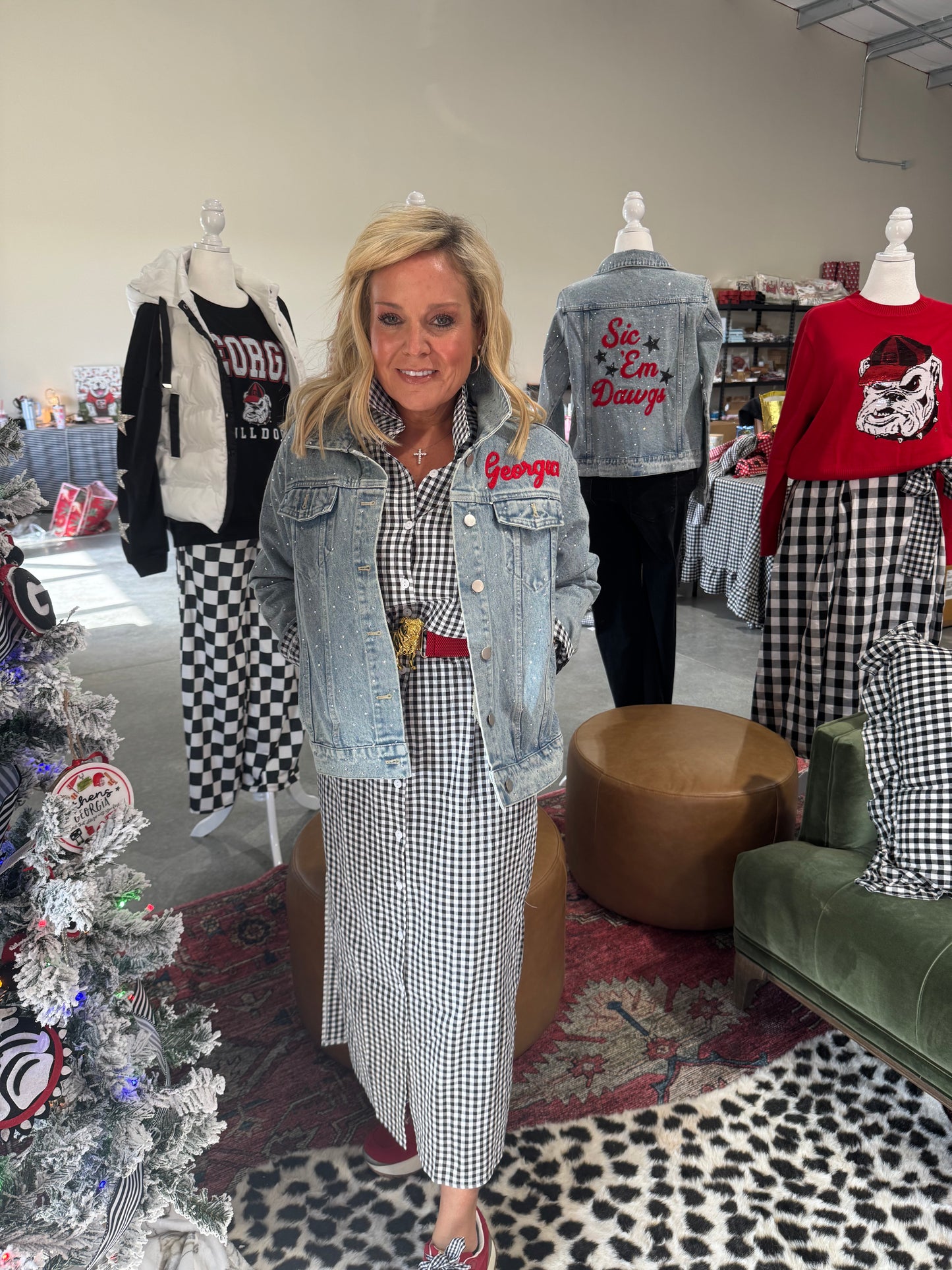 Gingham collection black and white shirt dress