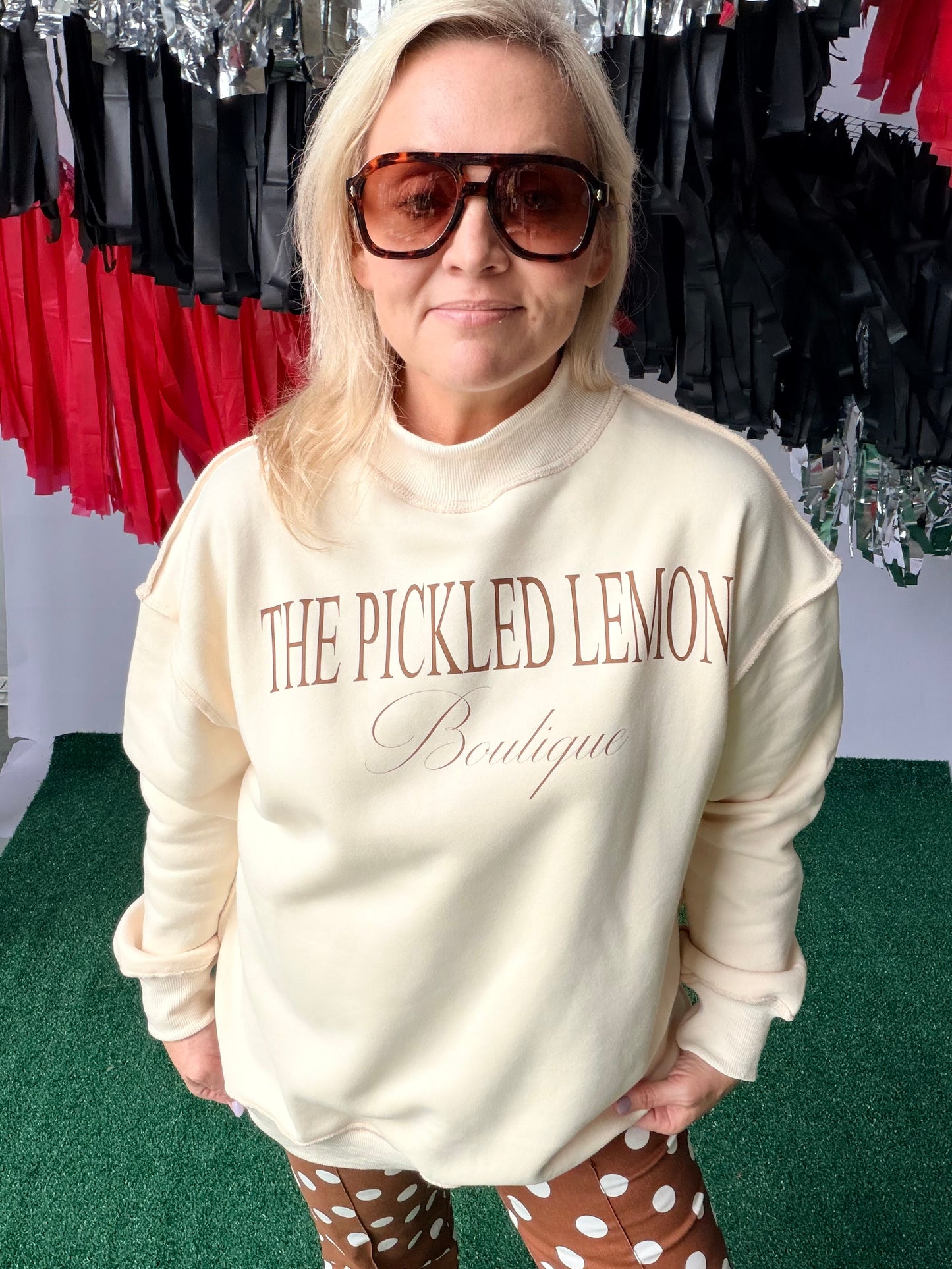 Pickled lemon mock neck oversized