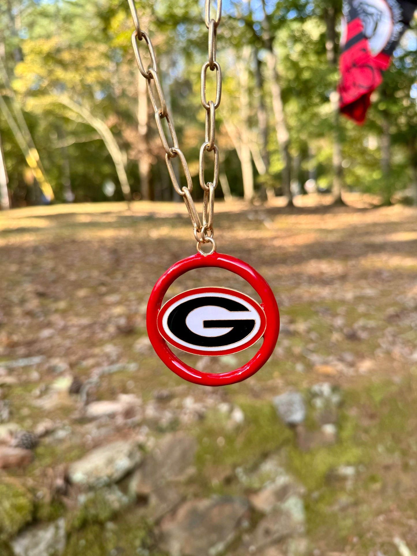 Georgia bulldogs logo medallion necklace large