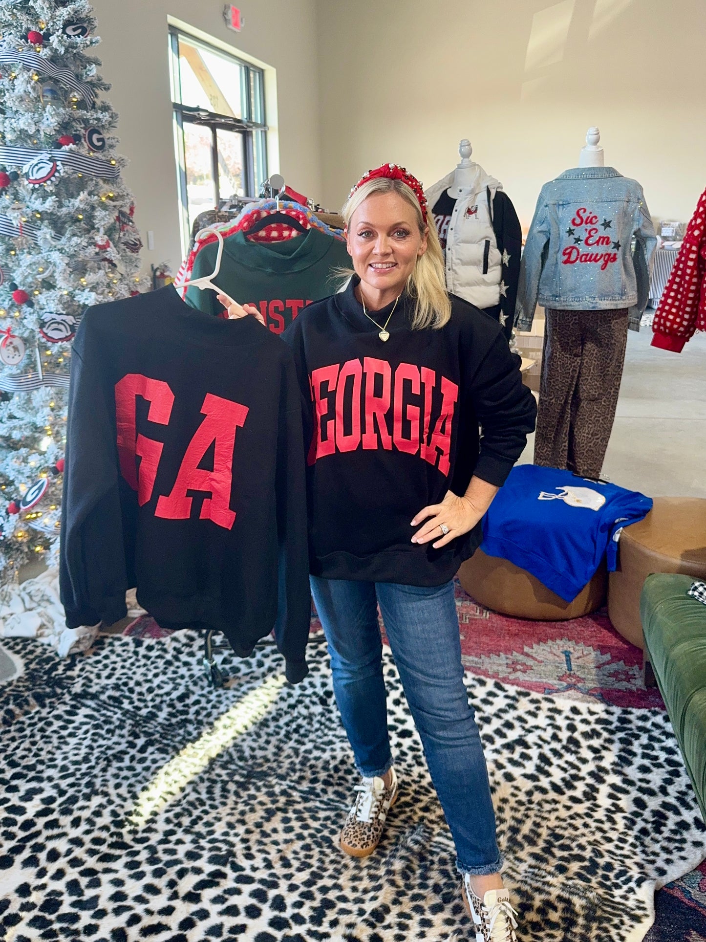 Black reversible mock neck Georgia