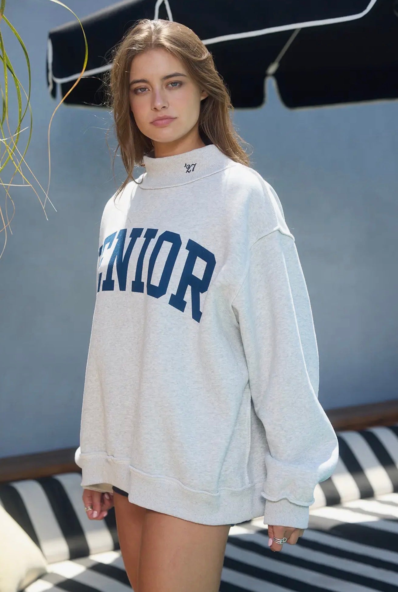 Reversible senior mock neck