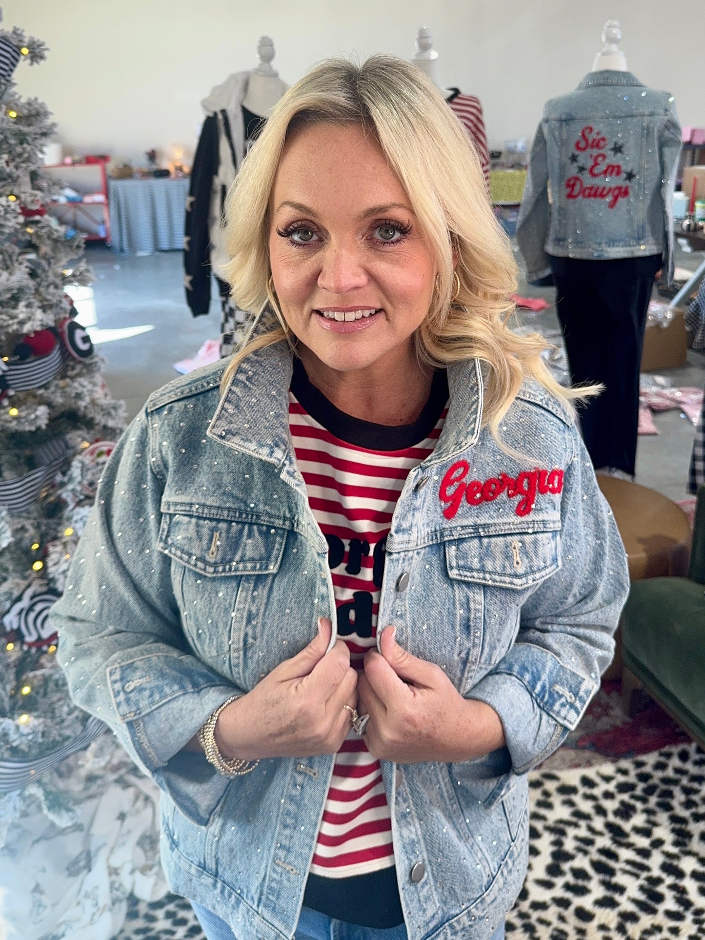 Licensed denim jacket Go dawgs