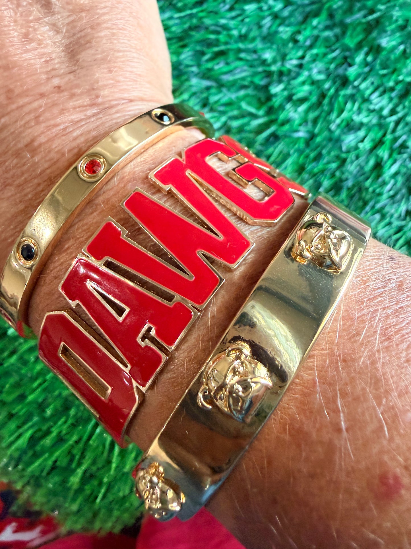 Gold bulldog bangle