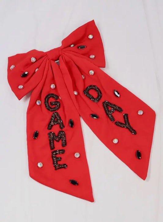 Bow sequin red large