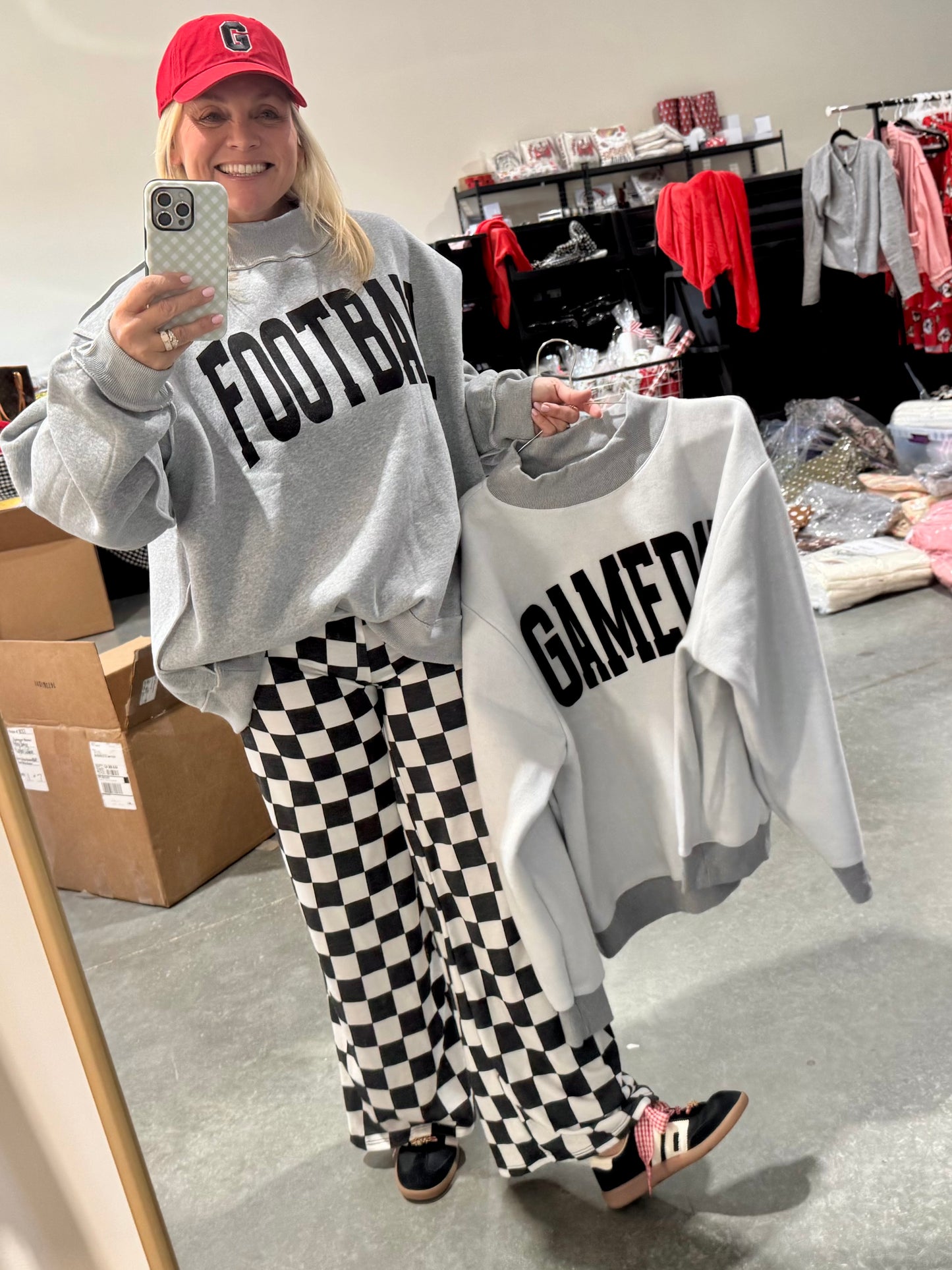 Reversible mock neck. Football and game day