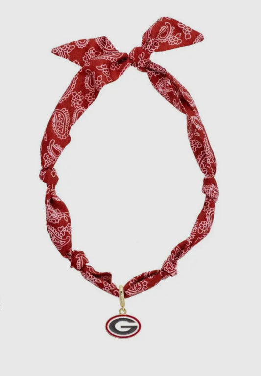 New Georgia bulldog licensed scarf necklace