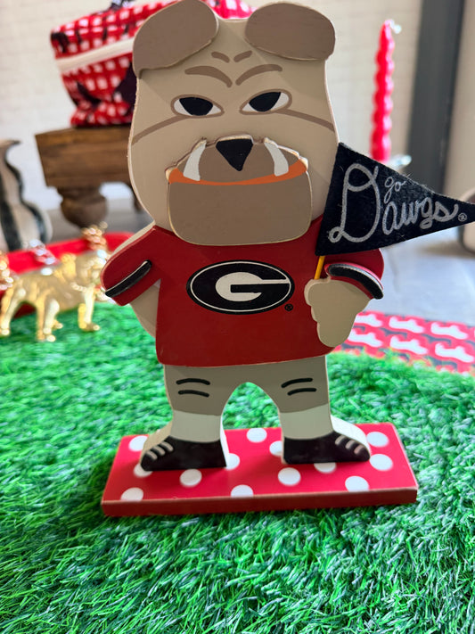 Hairy dawg mascot wood licensed tabletop