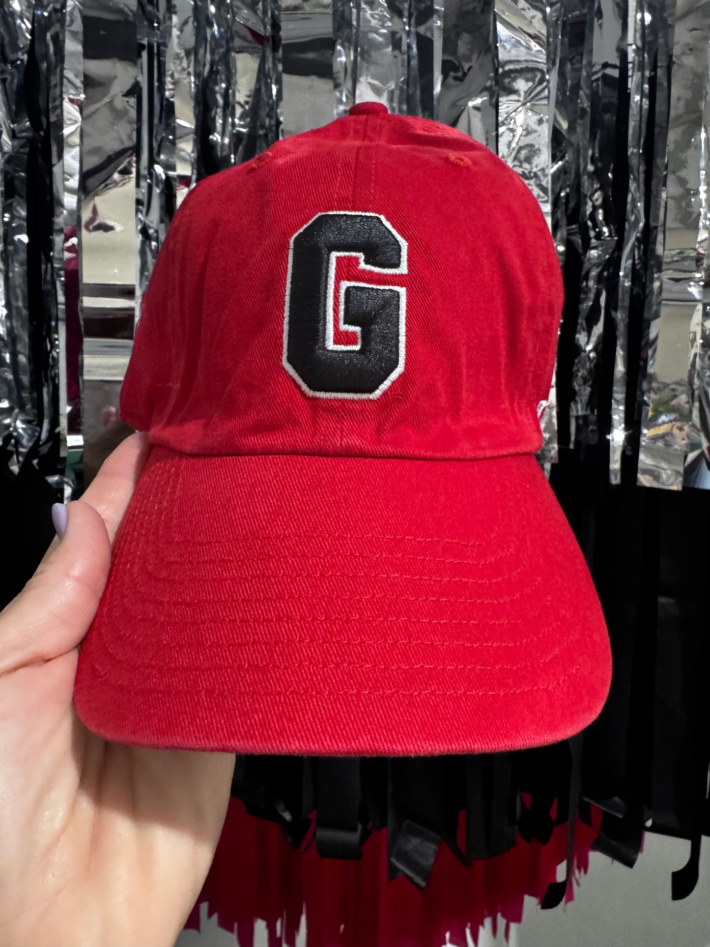 G hat red with black g patch