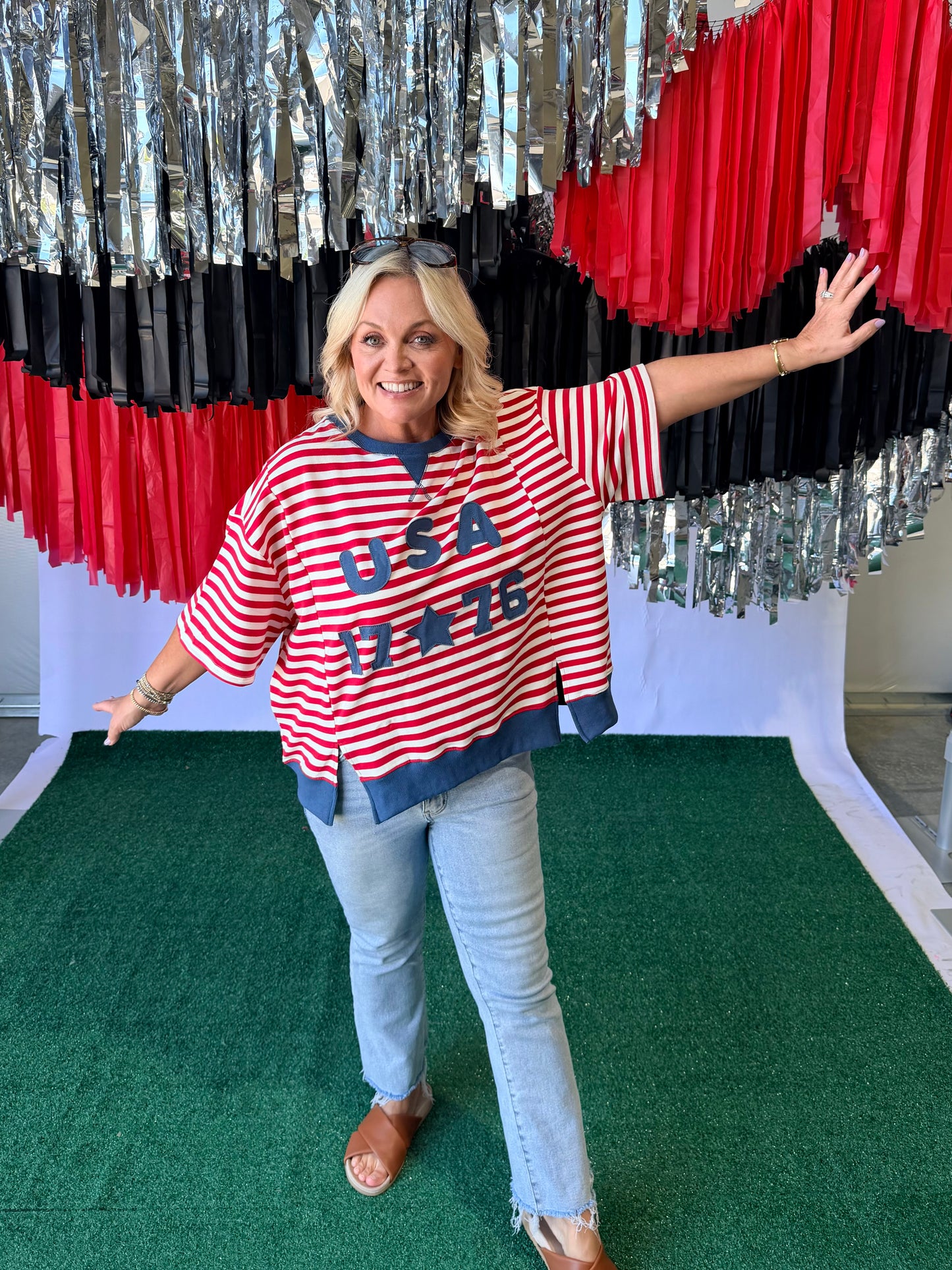 4th of July top oversized