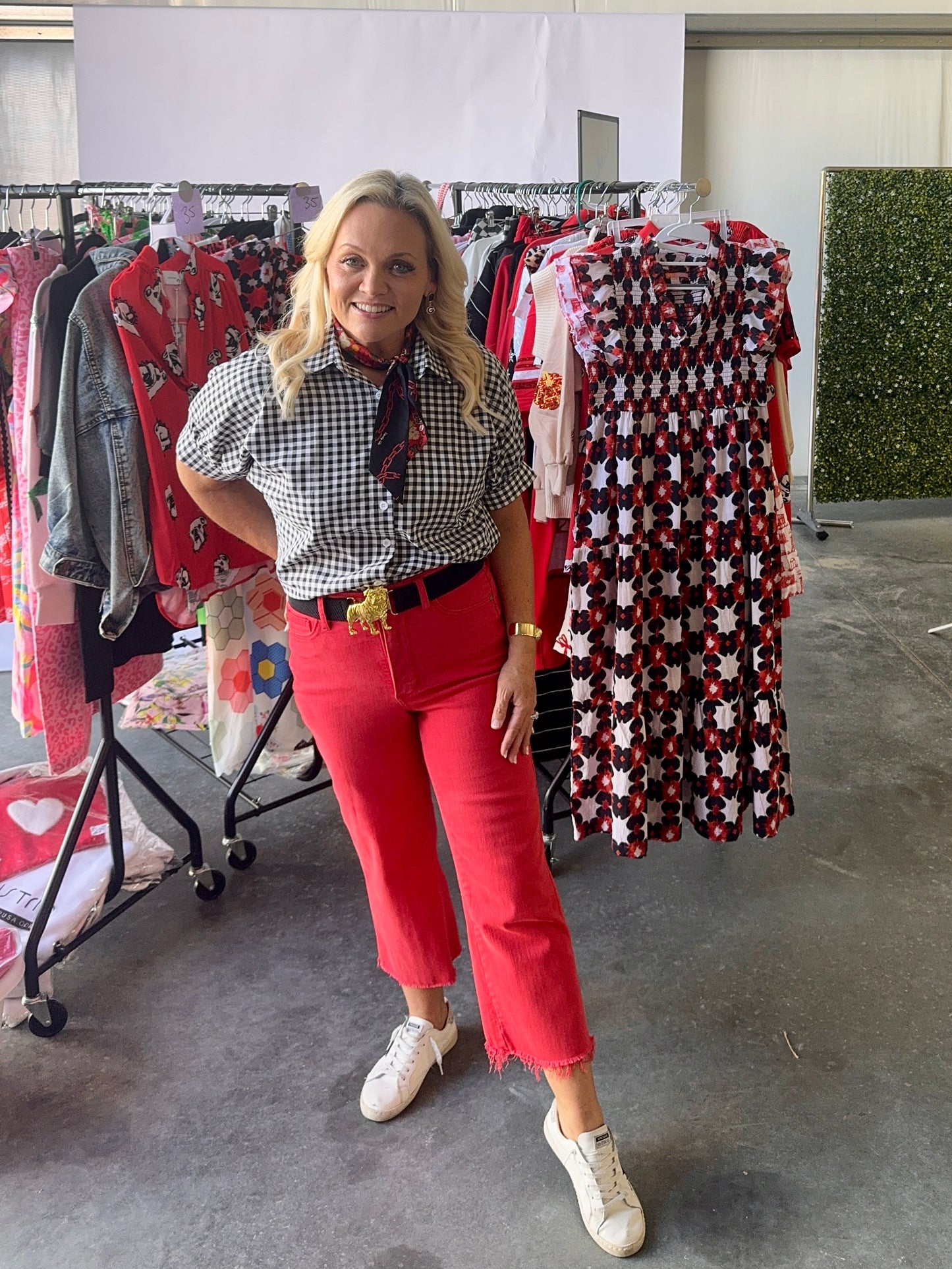 Gingham collection black and white up to 2XL!