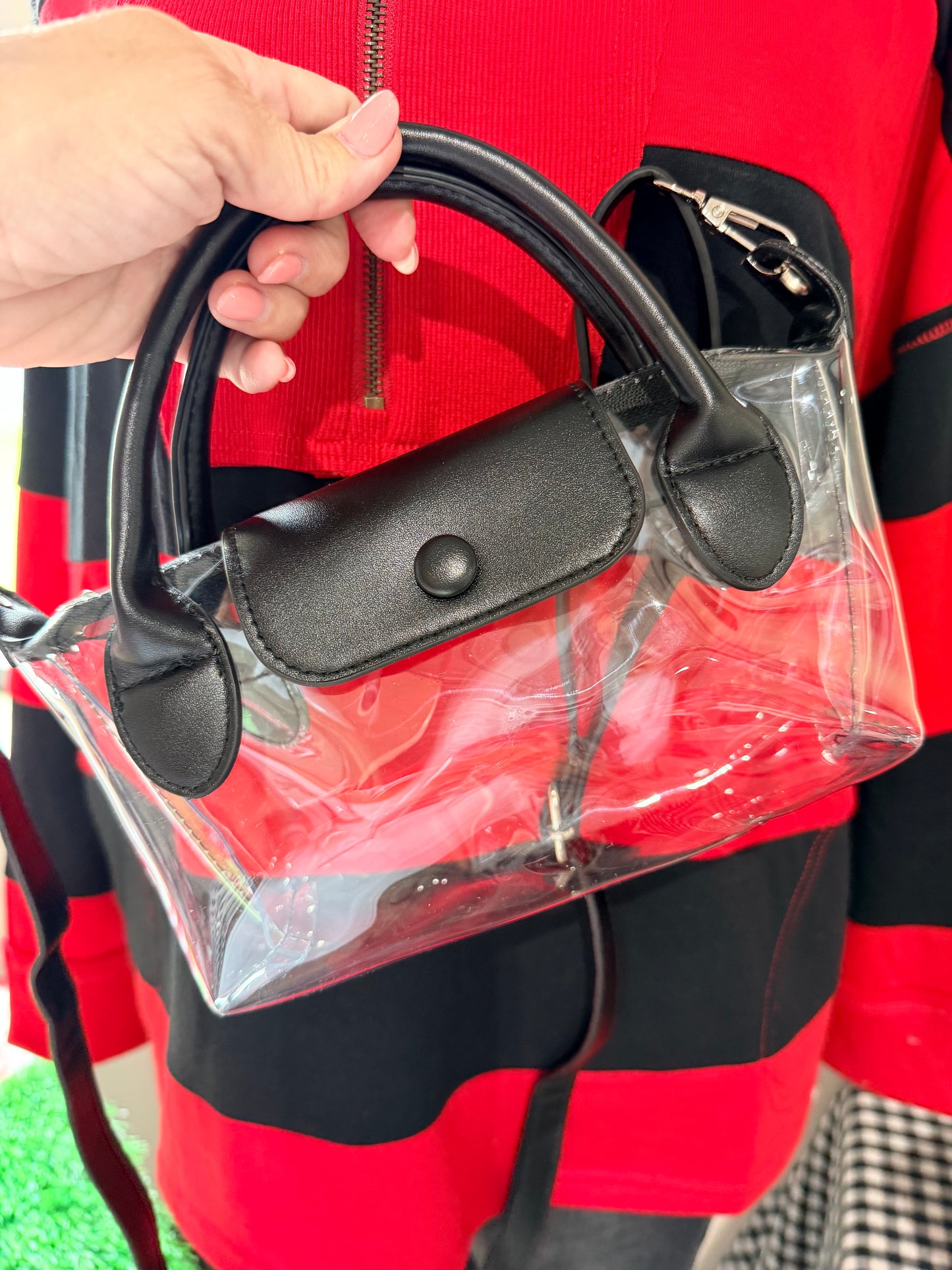 Clear purse black