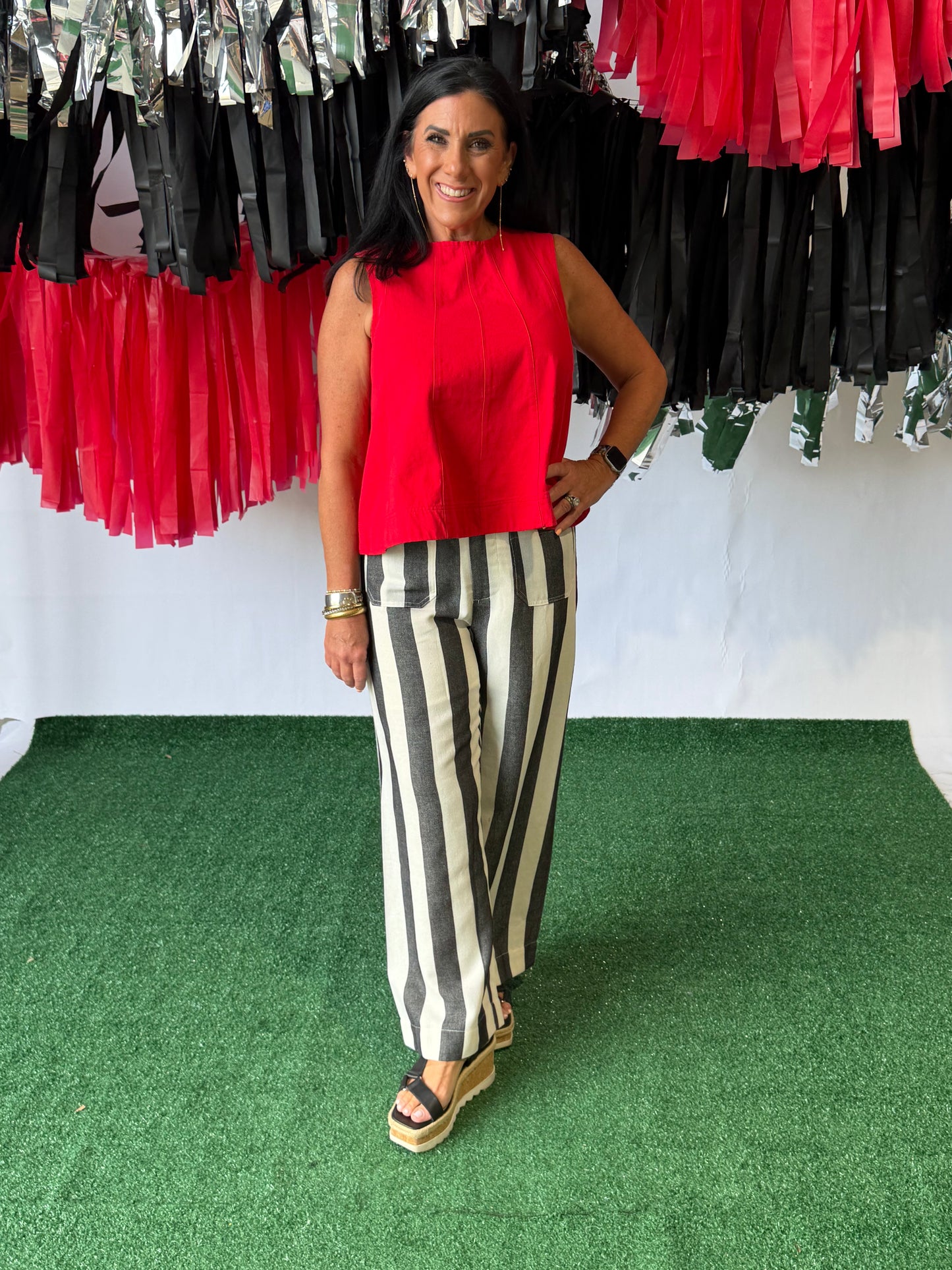 Black and white stripe pants