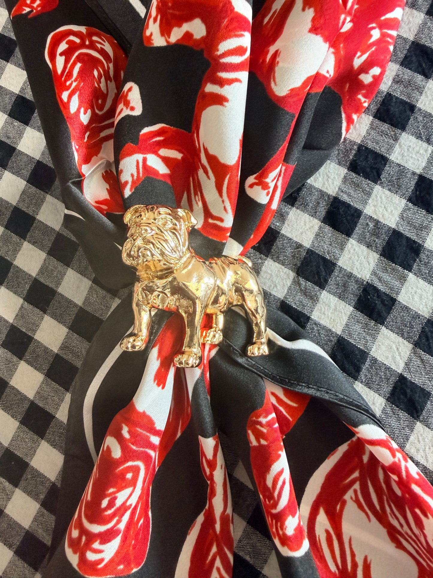 Bulldog gold scarf slide