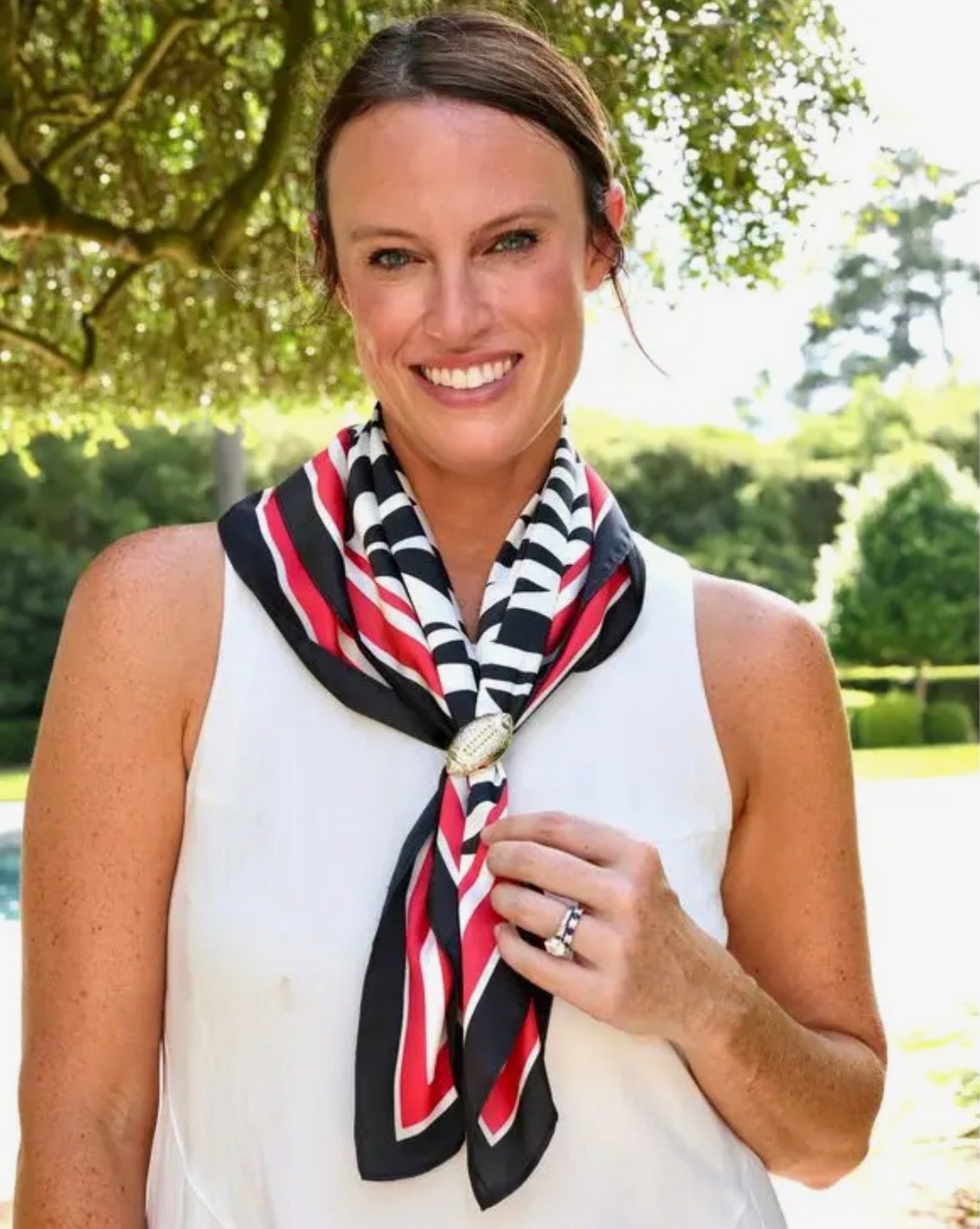 Zebra red and black scarf