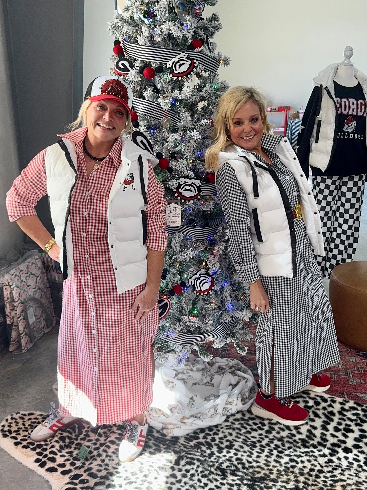 Gingham collection shirt dress red and white