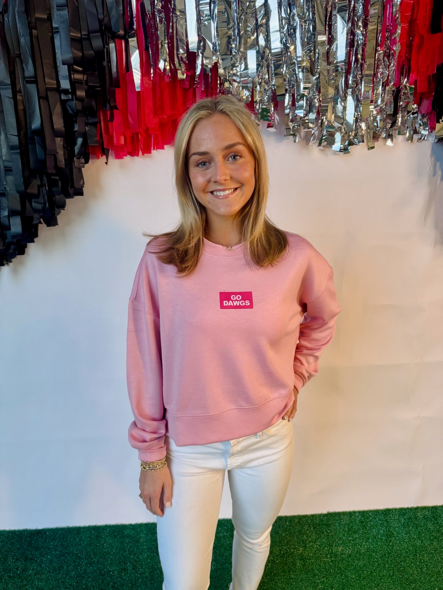 Pink active wear top dawgs patch licensed