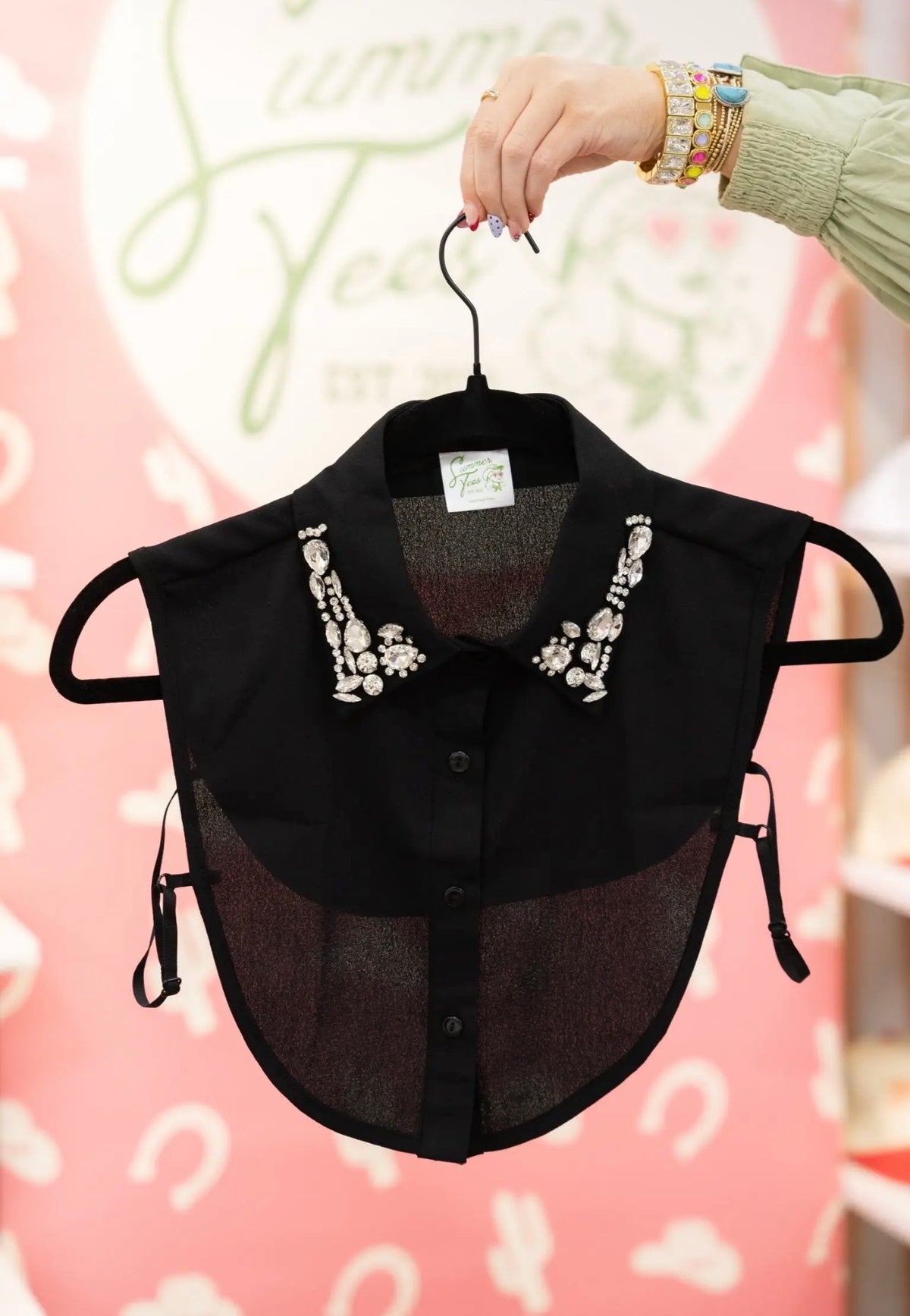 Black jeweled collar one size