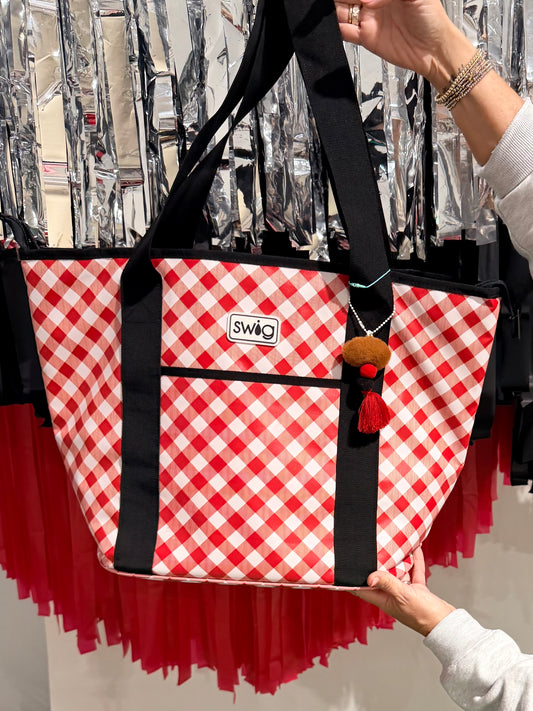 Game day gingham Zipper cooler