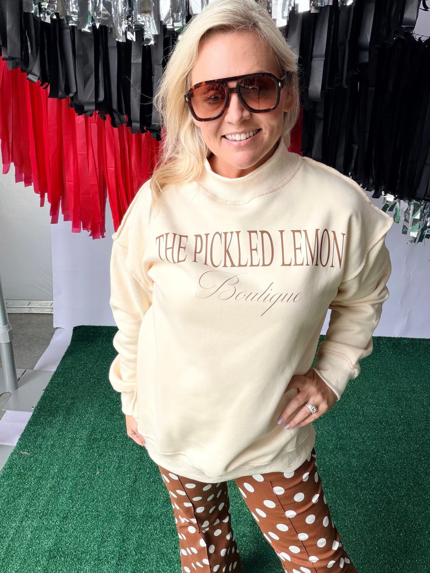 Pickled lemon mock neck oversized
