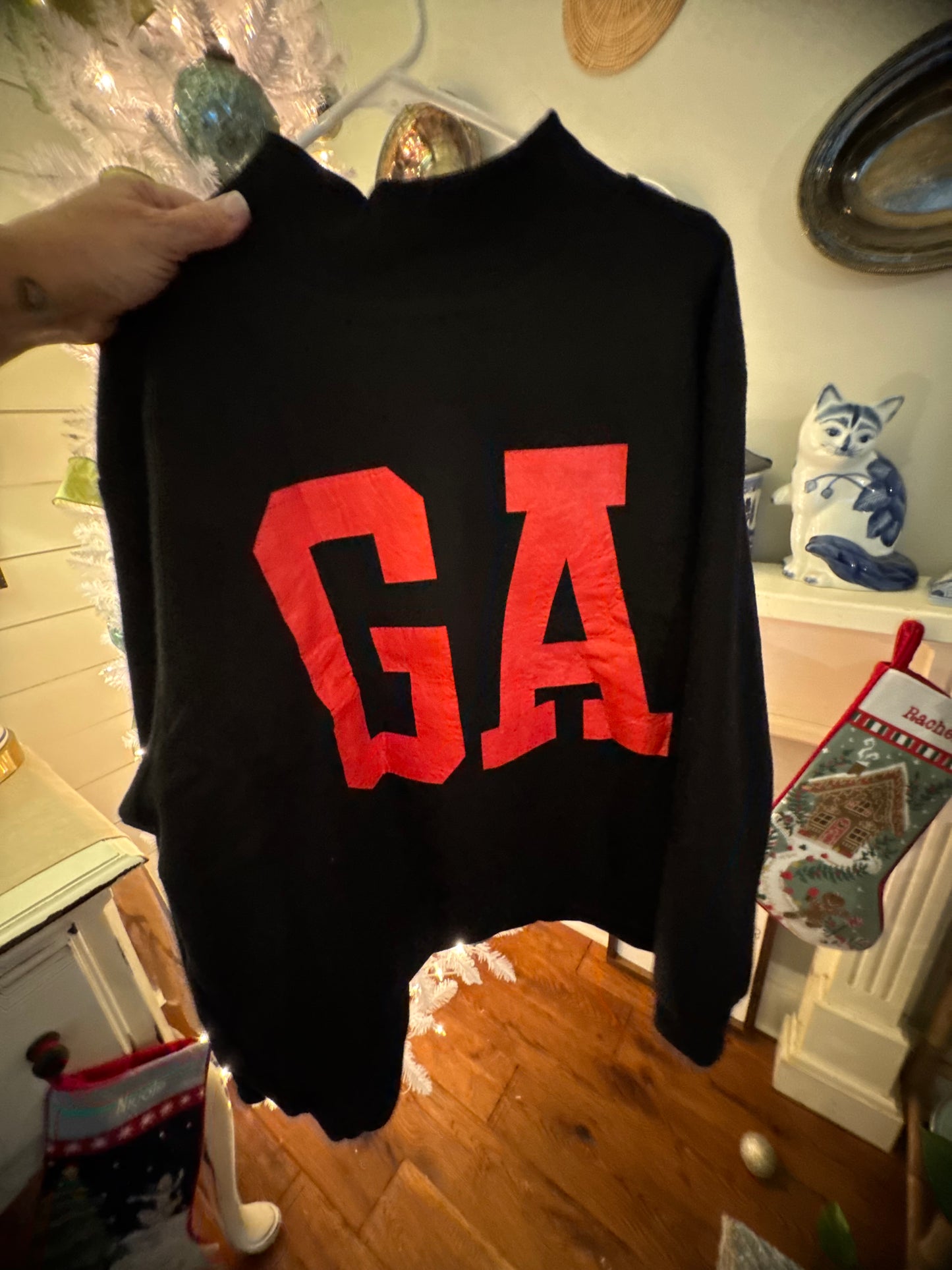 Black reversible mock neck Georgia