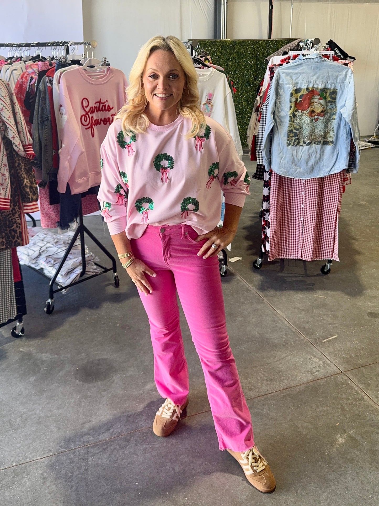 Sequin Wreath boutique style sweatshirt