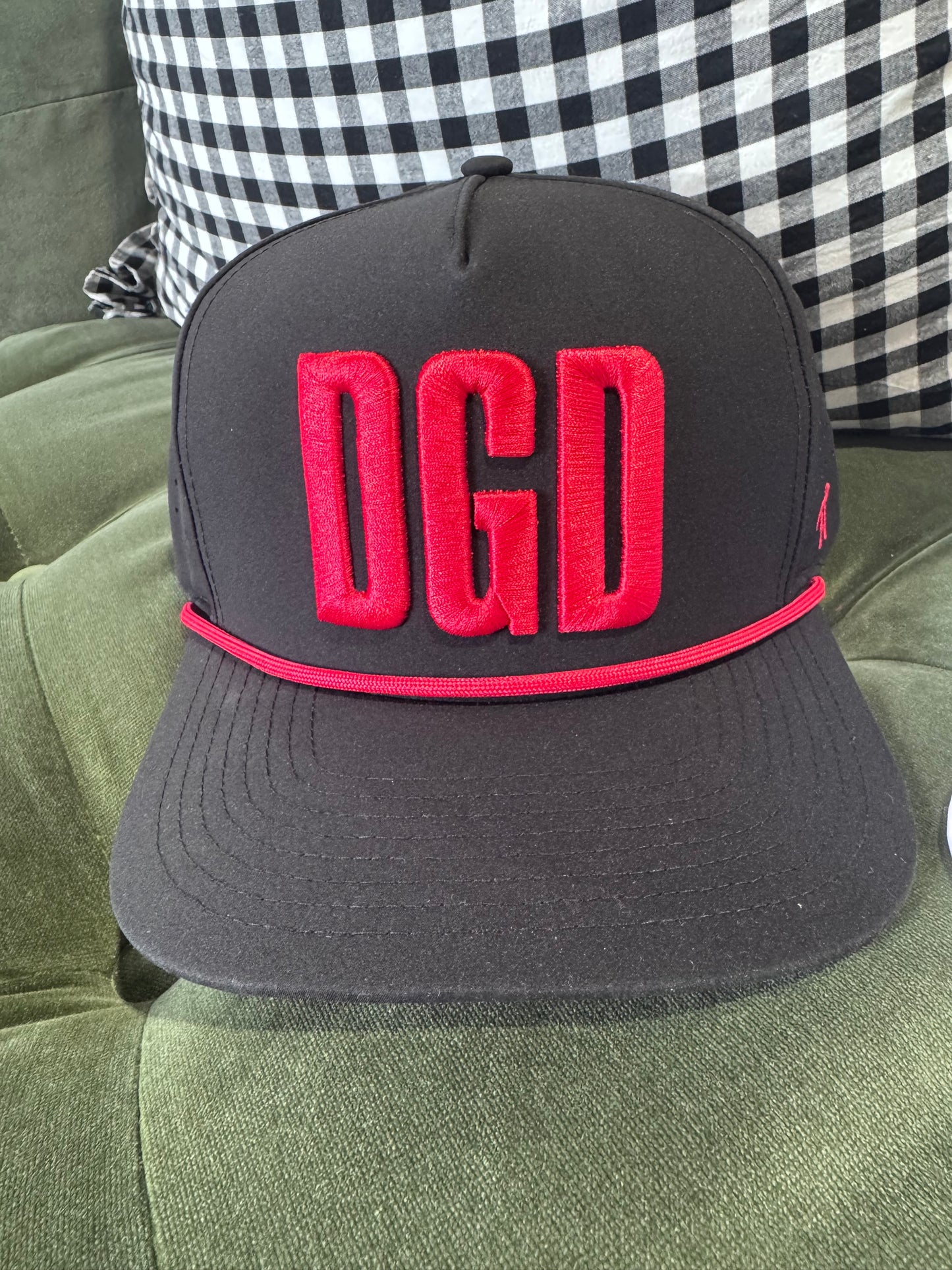 DGD black hat with red embroidered rope style