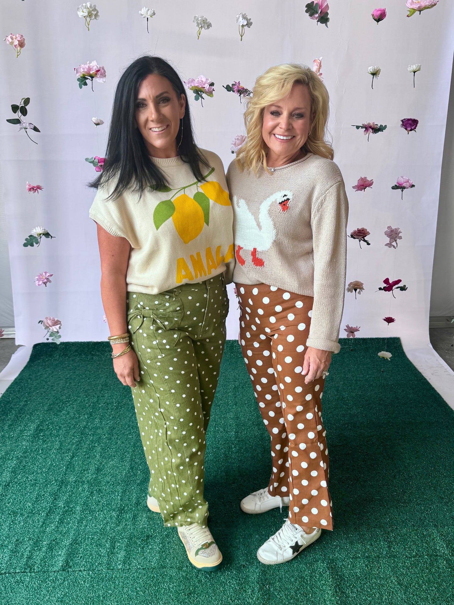 Brown polka dot pants