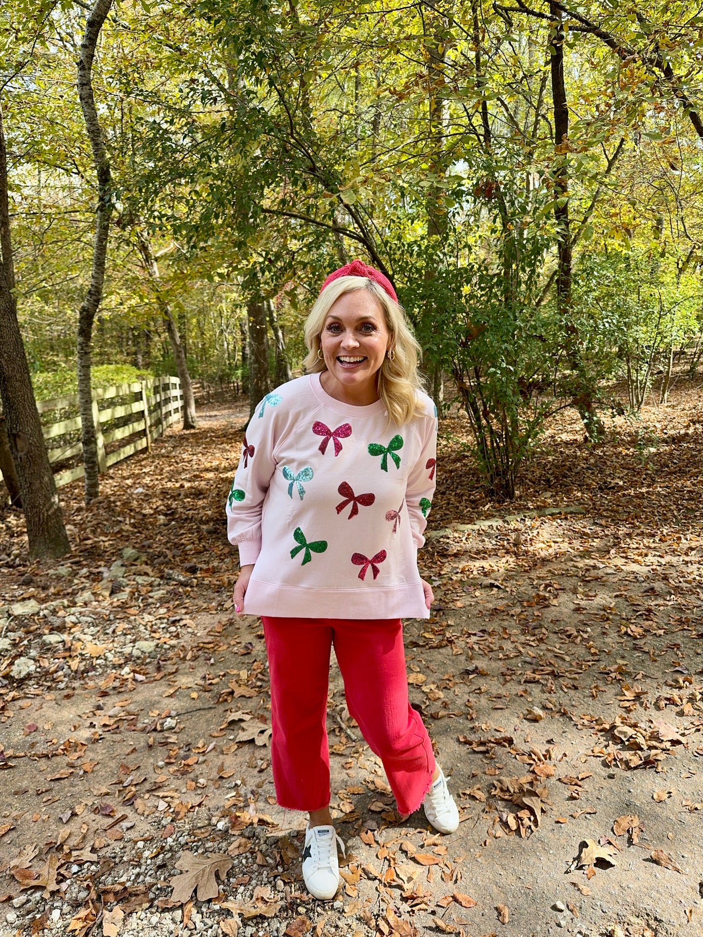 Sequin bow sweatshirt Christmas