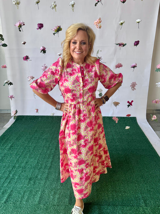 Spring dress floral long maxi