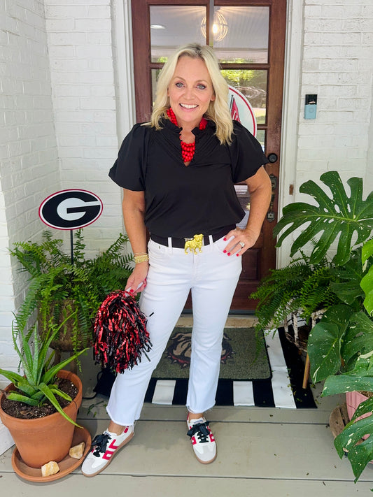 Black stretch belt - bulldog sold separately