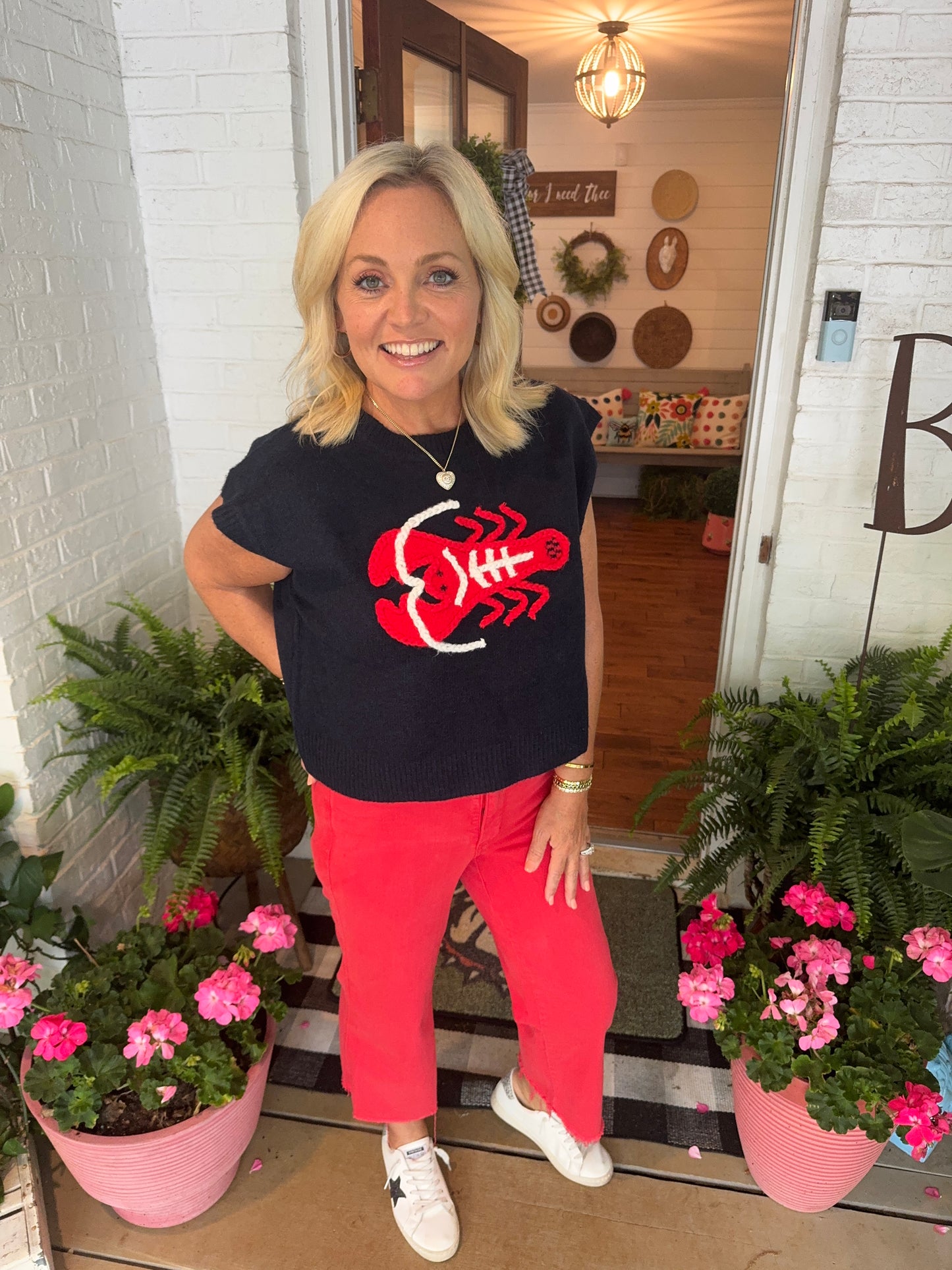 Summer lobster knit top marked down