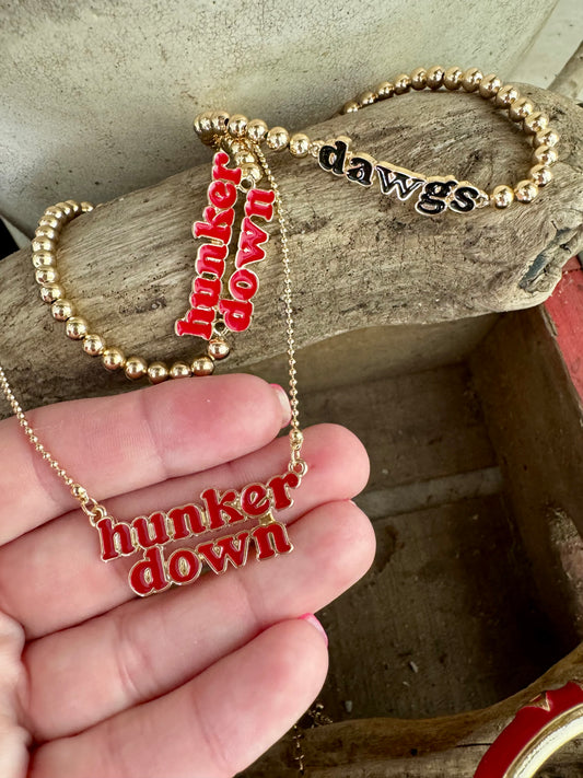 Hunker down licensed necklace