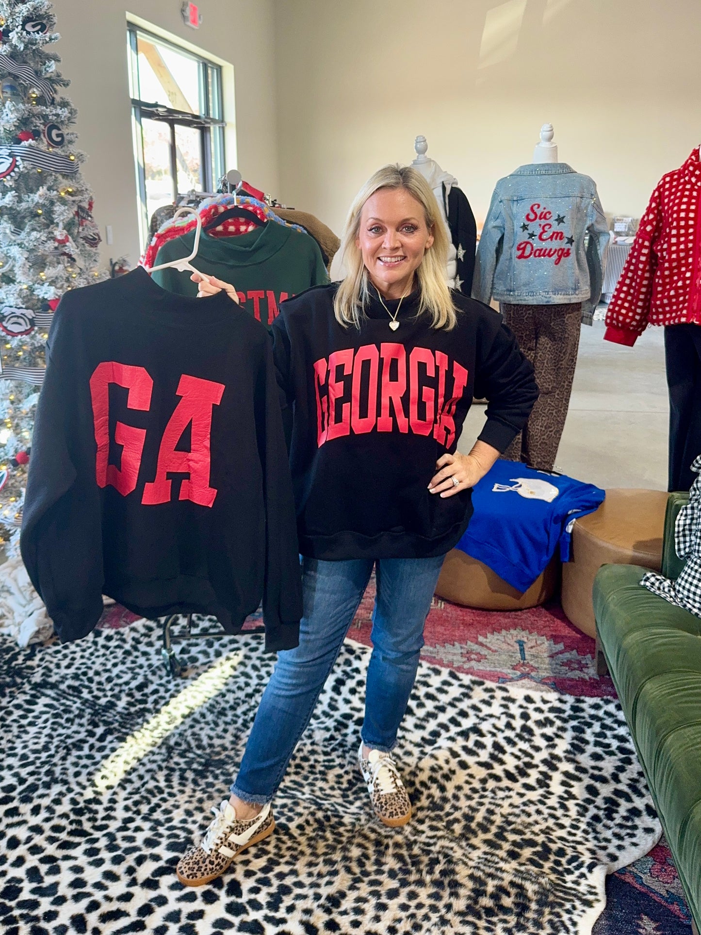 Black reversible mock neck Georgia