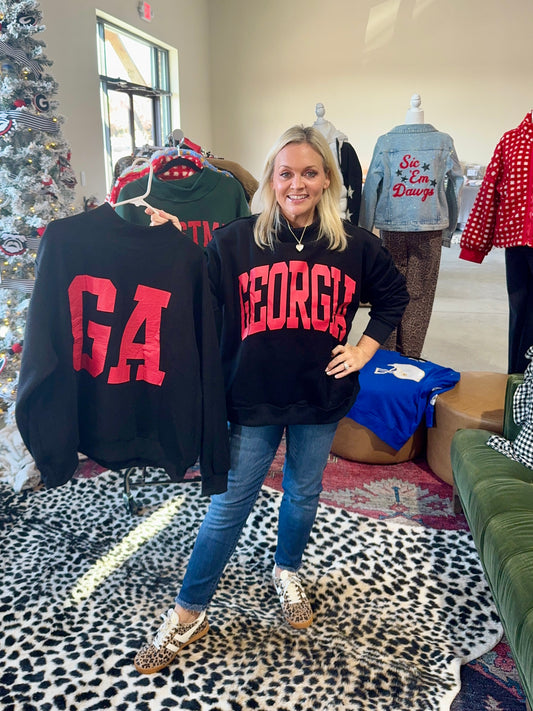 Black reversible mock neck Georgia