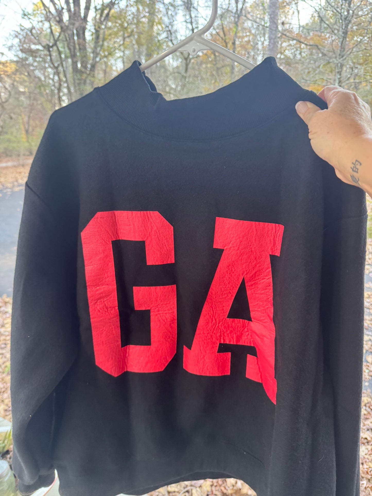 Black reversible mock neck Georgia