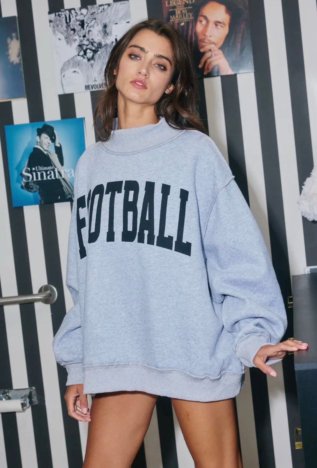 Reversible mock neck. Football and game day