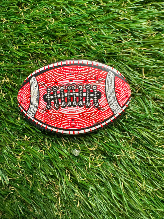 Chan art button red and black football 🏈