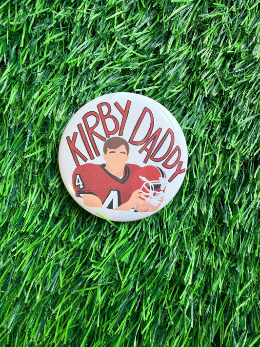 Kirby daddy Game day button black and red football
