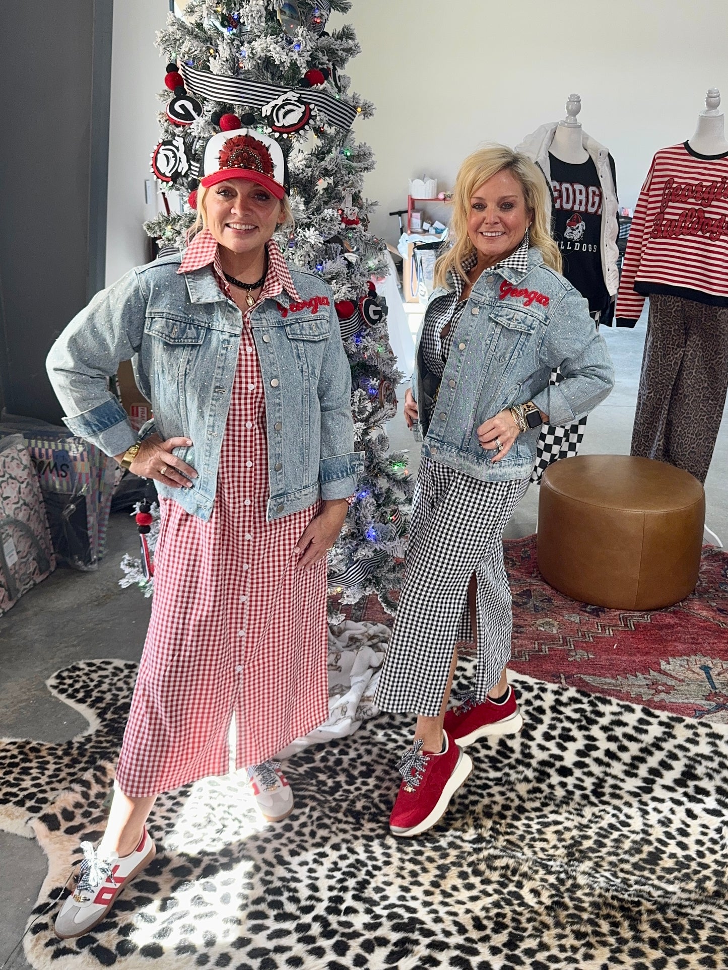 Gingham collection shirt dress red and white