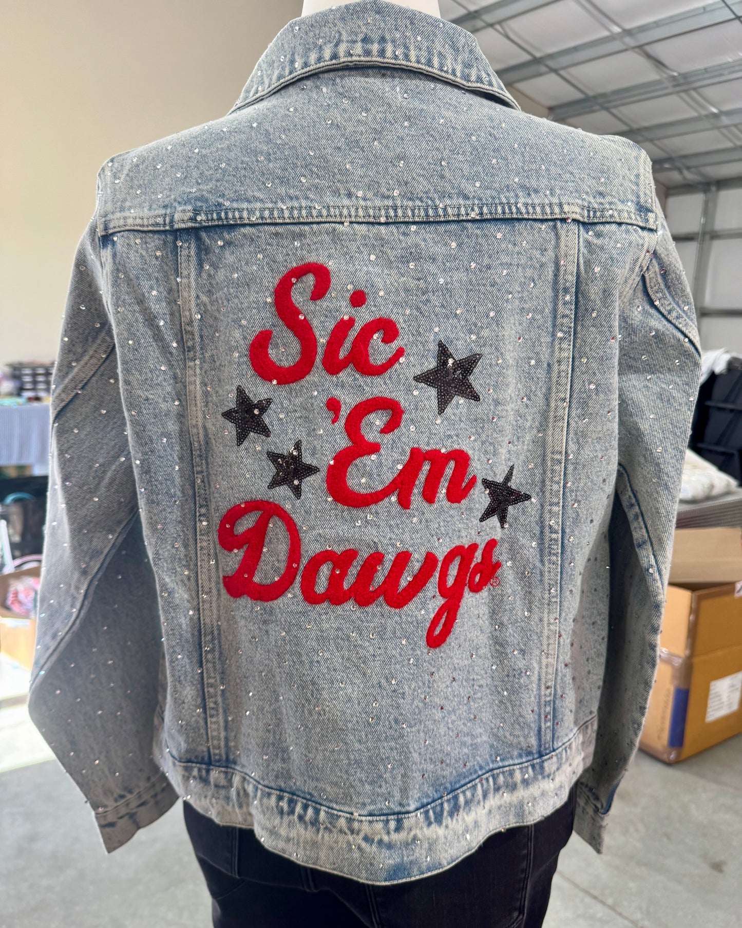 Licensed denim jacket Go dawgs