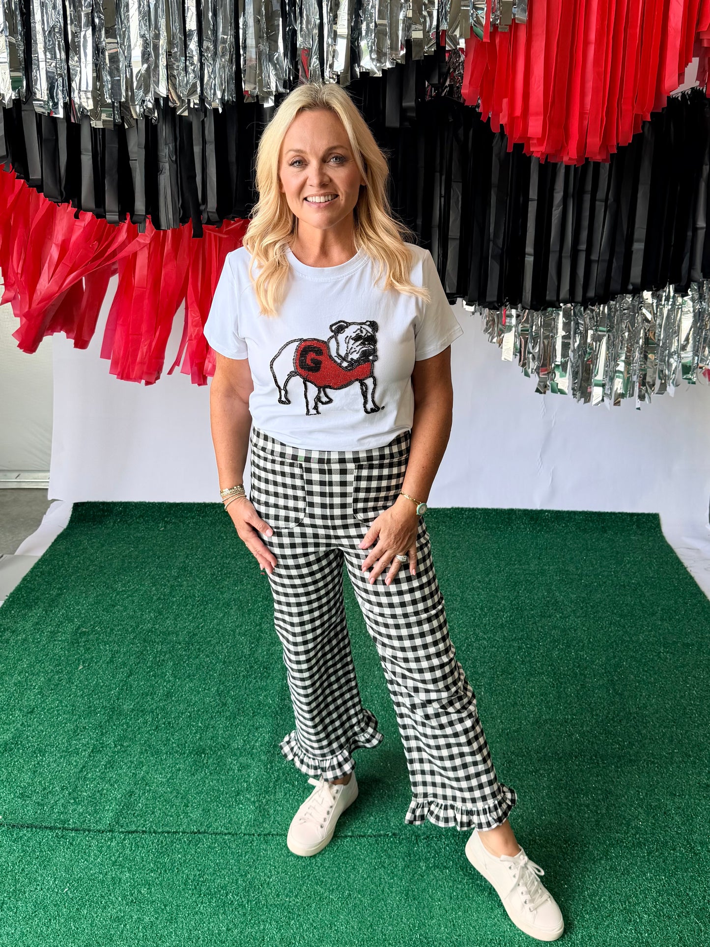 Mascot beaded tee bulldog- goes up to 3XL