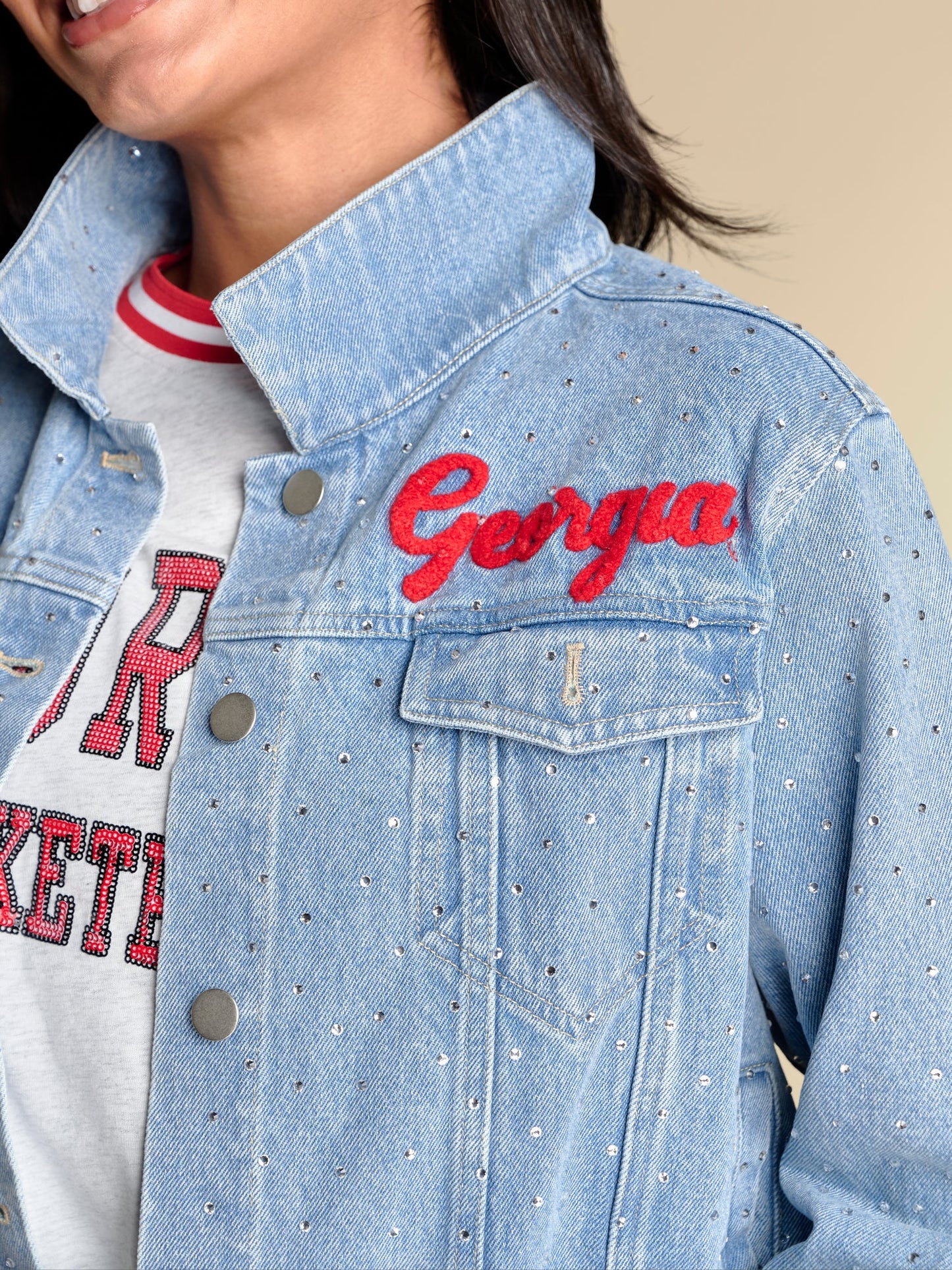 Licensed denim jacket Go dawgs