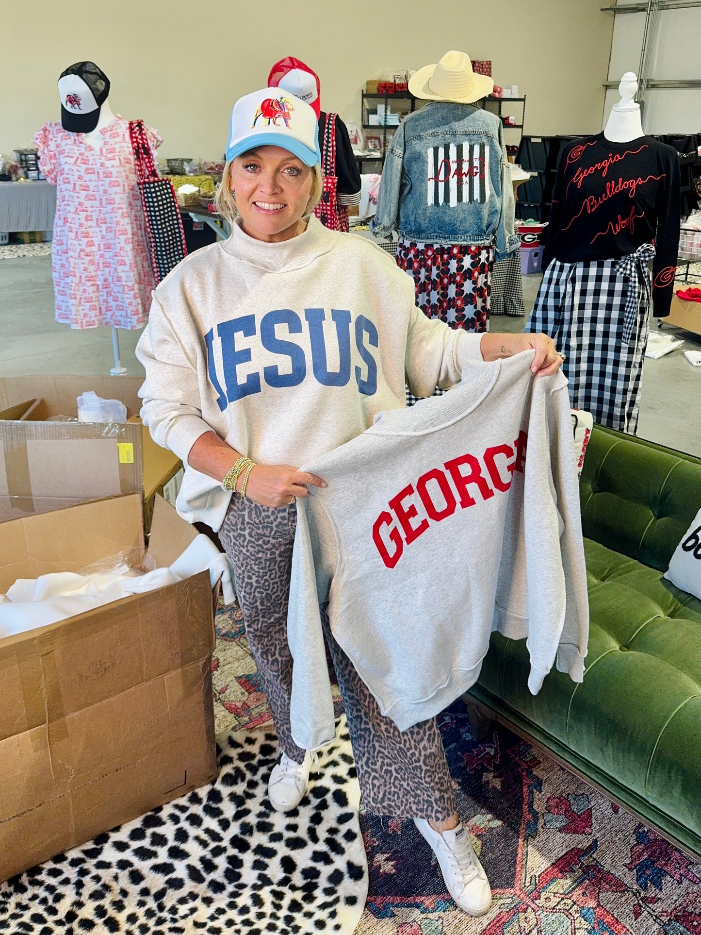 Small restock now!Another restock in October! mock neck georgia reversible sweatshirt oversized ships now!