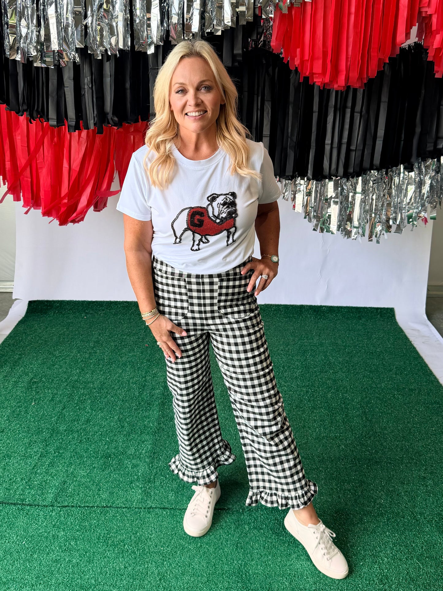 Mascot beaded tee bulldog- goes up to 3XL