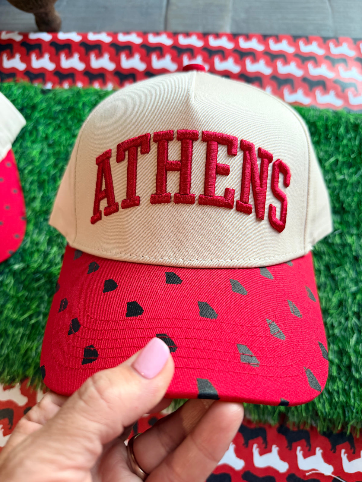 Athens hat embroidered